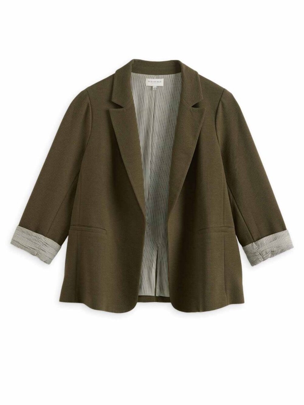Skies are Blue Asa Knit Blazer Olive Plus 2X (Stitch Fix)